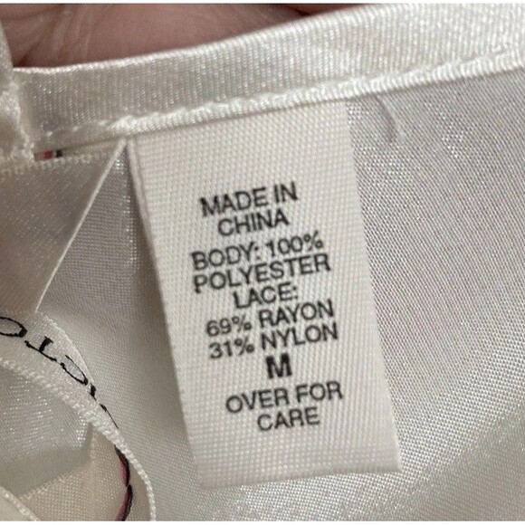 Victoria’s Secret Embellished Lace Slip Dress MEDIUM Sheer Ivory Sequins Sleep - Picture 6 of 13